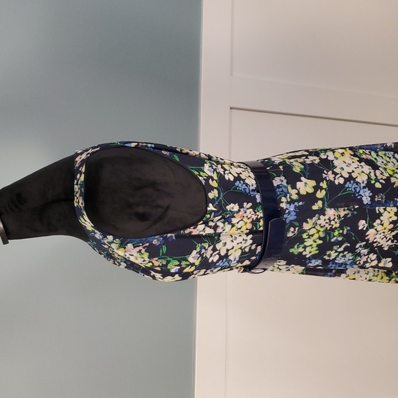 Tommy Hilfiger Navy Blue Floral Halter Dress With Belt 6 - Picture 6 of 13